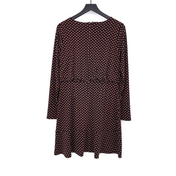 LOFT Long Sleeve Keyhole Neck Mini Dress Black Pink Yellow 4 - Picture 7 of 8